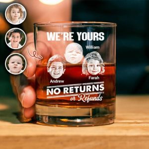 Ornaments |   Personalized Whiskey Glass Custom Kid Photo No Returns Or Refunds Creative Father’s Day Gift Home & Living Ornaments