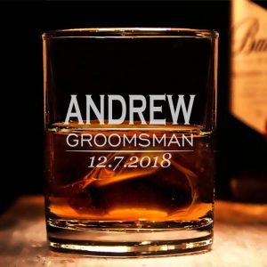 Ornaments |   Personalized Whiskey Glass Custom Name Design Groomsmen Engraved Attractive Wedding Gift Home & Living Ornaments