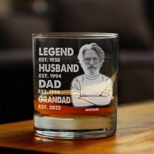 Ornaments |   Personalized Whiskey Glass Happy Father’s Day Legend To Grandad Creative Father’s Day Gift Home & Living Ornaments