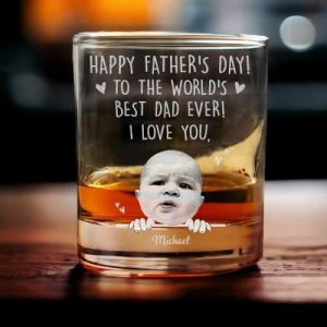 Ornaments |   Personalized Whiskey Glass Happy Father’s Day To The World Best Dad Ever Warm Gift For Dear Dad Home & Living Ornaments