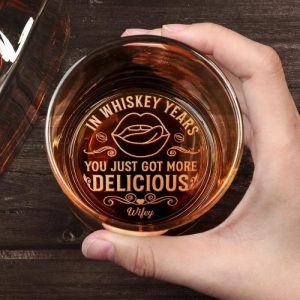 Ornaments |   Personalized Whiskey Glass In Whiskey Years You Just Got More Delicious Perfect Gift For Him Home & Living Ornaments