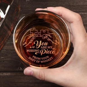 Ornaments |   Personalized Whiskey Glass You Are My Missing Piece With Custom Names Perfect Gift For Couple Home & Living Ornaments