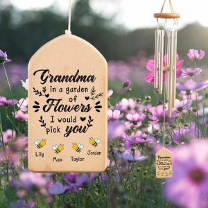 Ornaments |   Personalized Wind Chime In A Garden Of Flowers I Would Pick You With Custom Bees For Family Home & Living Dad