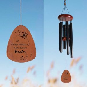 Ornaments |   Personalized Wind Chime In Loving Memory With Floating Dandelion Memorial Gift For Family Home & Living copper