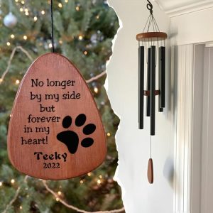 Ornaments |   Personalized Wind Chime No Longer By My Side Forever In My Heart Memorial Gift For Pet Lovers Home & Living copper