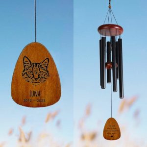 Ornaments |   Personalized Wind Chime You Leave Paw Prints On Our Hearts With Custom Photo Memorial Gift For Pet Lover Home & Living copper