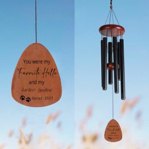 Ornaments |   Personalized Wind Chime You Were My Hardest Goodbye Memorial Gift For Pet Lovers Home & Living copper