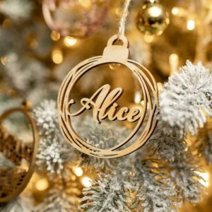 Ornaments |   Personalized Wooden  Christmas Tree Ornament Custom Names Gift Home & Living Ornaments