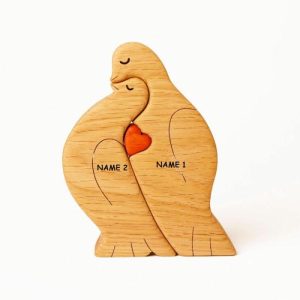 Ornaments |   Personalized Wooden Couple Dove Custom Names Valentine’s Day Gift Home & Living Ornaments