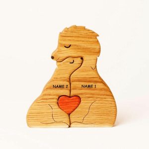 Ornaments |   Personalized Wooden Couple Lion Custom Names For Valentine’s Day Home & Living Ornaments