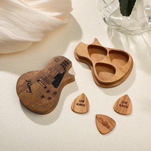 Ornaments |   Personalized Wooden Guitar Picks With Case Home & Living Ornaments