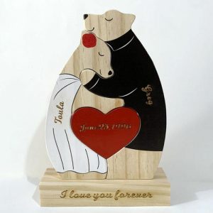 Ornaments |   Personalized Wooden Home Puzzle Suit And Wedding Bear Valentine Gift Home & Living Ornaments