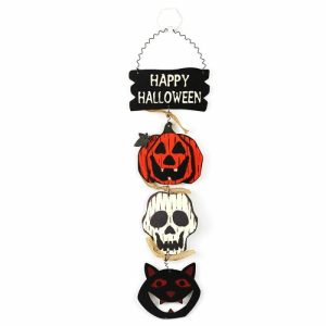 Ornaments |   Spooky Black Cat Next To Pumpkin Welcome Sign Creative Decoration Gift For Halloween Home & Living Ornaments