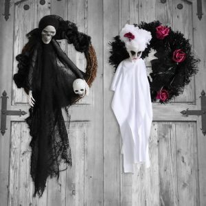 Ornaments |   Spooky Wreath Halloween Party Scary Hanging Decoration Home & Living Ornaments