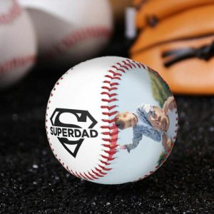 Ornaments |   "Super Dad" Custom Photo Baseball Gifts For Father’s Day Home & Living Ornaments