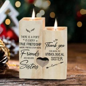 Ornaments |   "Thank You For Being My Non-Biological Sister Where Friends Stop Being Friends"Candle Holder For My Bestie Home & Living burlywood