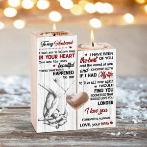 Ornaments |   To My Husband Couple Candle Holder "I Love You Forever & Always" Candlesticks Romantic Gift Home & Living Ornaments