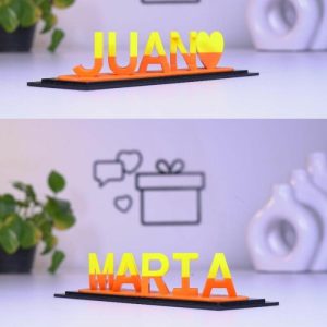 Ornaments |   Two Colors Double Name Fantasy Love 3D Printing Sweet Gift For Wife Home & Living black