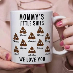 Ornaments |   "We Love You" Personalized   Mommy’s Little Shits Custom Name Mug Home & Living Ornaments