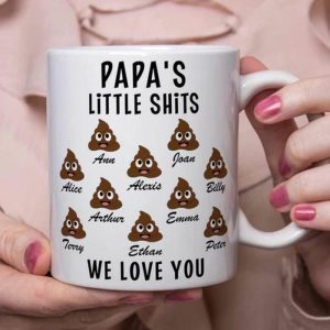 Ornaments |   "We Love You" Personalized  Papa’s Little Shits Custom Family Name Mug Home & Living Ornaments