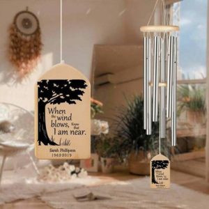 Ornaments |   "When The Wind Blows, Know That I Am Near" Personalized Custom Wind Chime Home & Living Ornaments