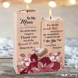 Ornaments |   Wooden Candle Holder Gift For Mom "Thank You For All The Special Things You Do" Home & Living Ornaments