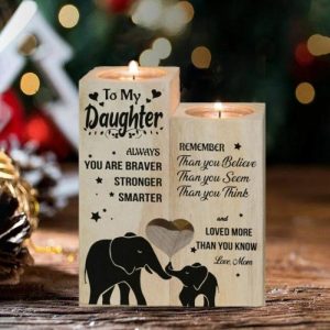 Ornaments |   "You Are Loved More Than You Know "Candle Holder For Daughter Home & Living burlywood