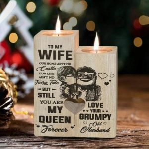 Ornaments |   "You Are My Queen Forever "Candle Holder Your Grumpy Old Husband Home & Living burlywood