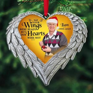 Ornaments |   Your Wings Were Ready But Our Hearts Were Not Custom Photo Memorial Ornament Home & Living Ornaments