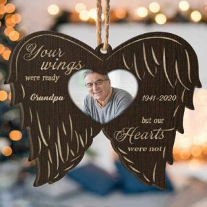 Ornaments |   Your Wings Were Ready But Our Hearts Were Notpersonalized Custom Shaped Wooden Photo Ornament Home & Living Ornaments