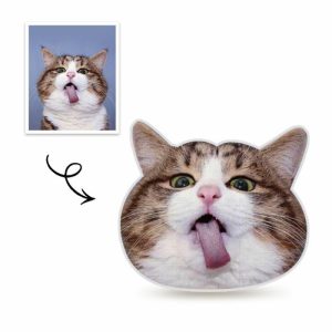 Pillows |   Custom Face Cat Sticking Out Tongue Pillow 3D Portrait Pillow For Kids Home & Living Pillows