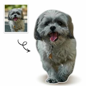 Pillows |   Custom Pet Full Body Photo Pillow 3D Portrait Pillow Cute Dog Gift Home & Living Pillows