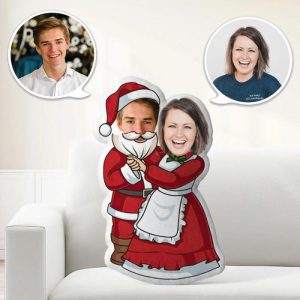 Pillows |   Customized Face Pillow With Cute Dancing Couple Santa Claus  Body Christmas Gift For Coulpes Home & Living Pillows