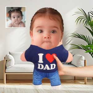 Pillows |   Personalized I Heart Dad Face Pillow Gift For Dad From Children Home & Living Pillows