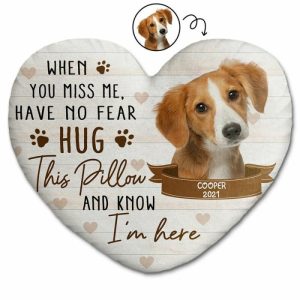 Pillows |   Personalized Picture Pillow With Heart And Footprint Pattern Cute Gift For Pet Lover Home & Living Pillows