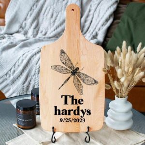 Kitchen |   Personalized Name Charcuterie Board With Dragonfly Pattern Practical Present For Mom Home & Living Kitchen