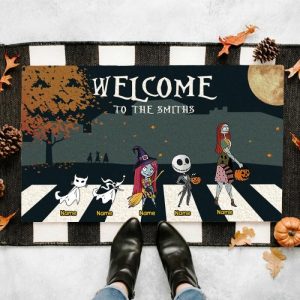 Blankets |   Personalized Doormat Welcome To The Family Horror Scene Design Great Gift For Halloween Blankets Blankets