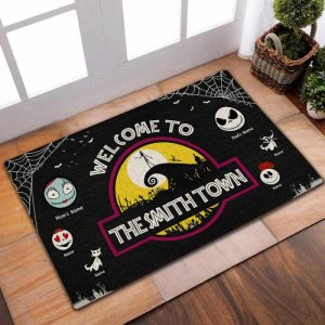 Blankets |   Personalized Doormat Welcome To The Town Custom Family Design Attractive Halloween Gift Blankets Blankets