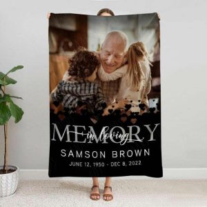 Blankets |   "In Loving Memory"Personalized Memorial Blanket With Picture For Loss Blankets Blankets