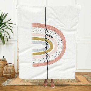 Blankets |   Personalized Name Blanket With Rainbow Pattern For Cute Baby Blankets Blankets