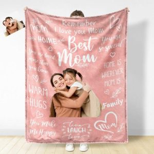 Blankets |   Personalized Picture Blanket Best Mother’s Day Gift "Home Is Wherever Mom Is" Blankets Blankets