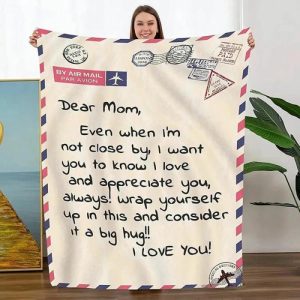 Blankets |   Personalized Postmark Flannel Letter Blanket For Mom From Daughter And Son Blankets Blankets