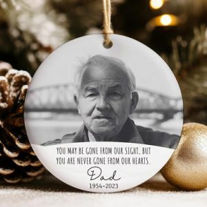 Ornaments |   Personalized Memorial Ornament Custom Photo Memorial Christmas Ornament For Dad Home & Living Ornaments