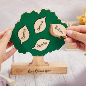 Ornaments |   Personalized Tree Shape Family Puzzle Warm Gift For Loved Ones Home & Living Ornaments