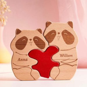 Ornaments |   Personalized Wooden Bear Family Puzzle Cute Valentine’s Day Gift Home & Living Ornaments