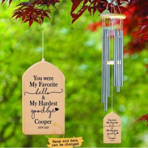 Ornaments |   "You Were My Favorite" Personalized Pet Memorial Custom Wind Chime Home & Living Ornaments